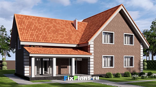 Одноэтажный дом с мансардой  F-19223